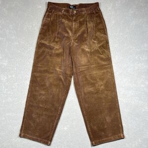 Polo Ralph Lauren Pants 2 Tuck Wide Rib Corduroy Tapered 22SW Men’s 31x30 Brown